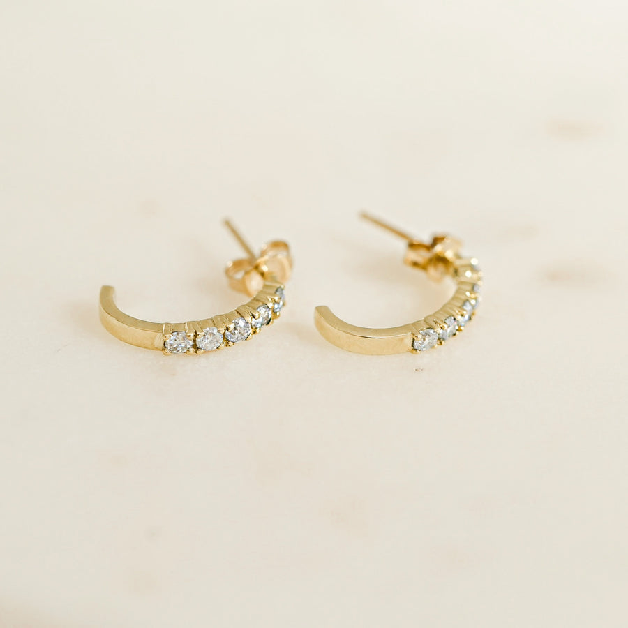 Gold Moissanite Hoop Earrings