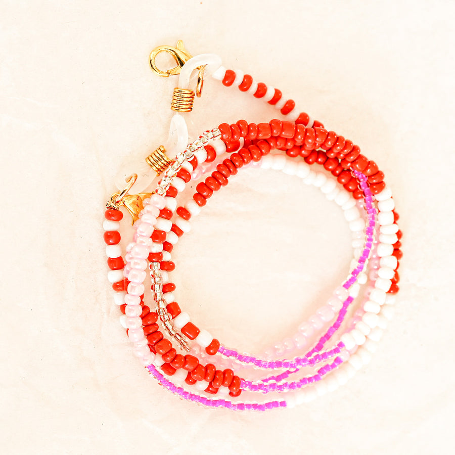 Pink Beaded Necklace and Sunglasses String