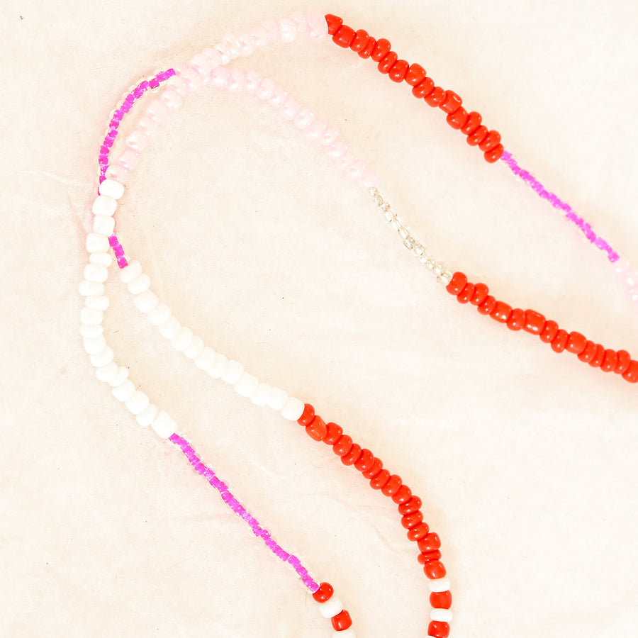 Pink Beaded Necklace and Sunglasses String