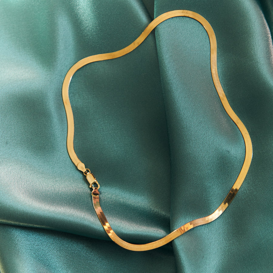gold snake chain necklace layer